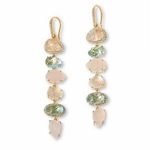 Rarities NWT Drusy Quartz & Blue Topaz Multigemstone Drop Earrings
